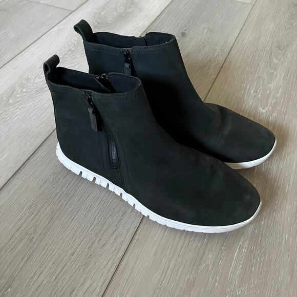 Cole Haan Zerogrand Women's 8 Side Zip Bootie Sneaker Waterproof Black Leather - Picture 8 of 8